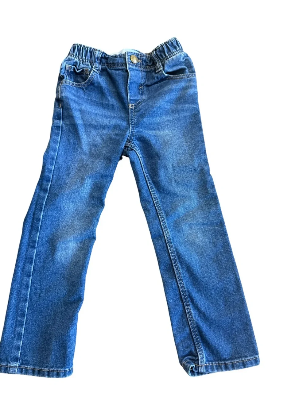 Old Navy Boys Jeans Size 4T Straight Leg Blue Denim Elastic Waist Back to School